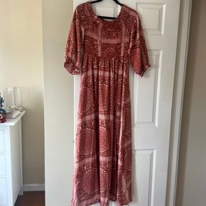 Pink Lily Size Medium maxi dress off the shoulder
